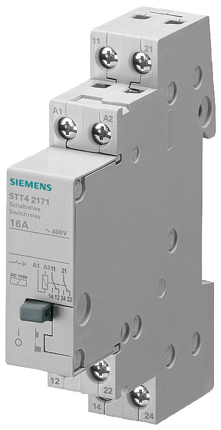 SIEMENS - SIE5TT42171 Relè ausiliario con 2 contatti CO, contatto per AC 230 V, 400 V 16 A, comando in DC 110 V