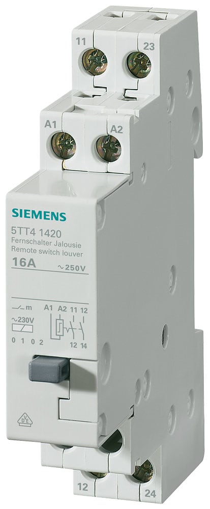 SIEMENS - SIE5TT41420 Interruttore con comando a distanza con 2 contatti NO, con circuito di comando tapparella, contatto per AC 230 V, 400 V