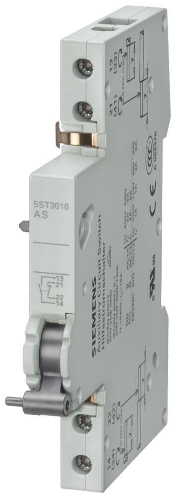 SIEMENS - SIE5ST3010 Blocchetto di contatti ausiliari, 1NO+1NC per interruttore magnetotermico 5SL, 5SY, 5SP interruttore integrato 5TL1