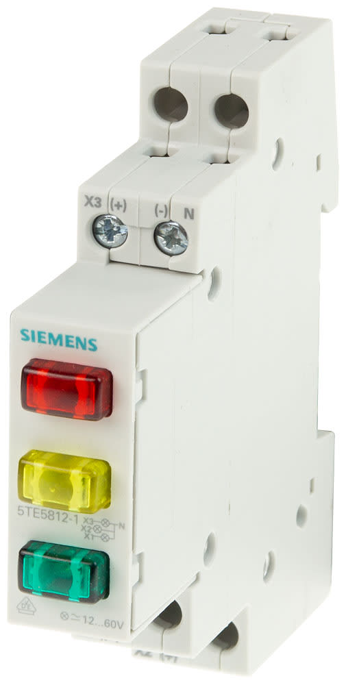 SIEMENS - SIE5TE58121 Indicatore luminoso/indicatore a semaforo 3x LED, 12 ... 60 V, rosso/verde/giallo