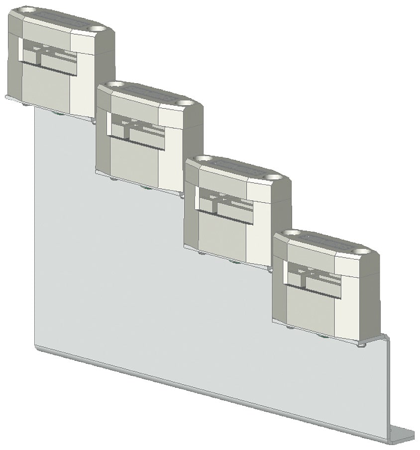 SIEMENS - SIE8GF5760 Stab Universal supporto porta-sbarre a 4 poli graduato, 15x 5/20x 5/30x 5 mm
