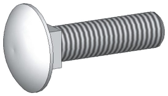 SIEMENS - SIE8PQ95000BA16 Vite a testa bombata piatta con collo quadrato M10x45, DIN 603, 1 confezione=50 pezzi