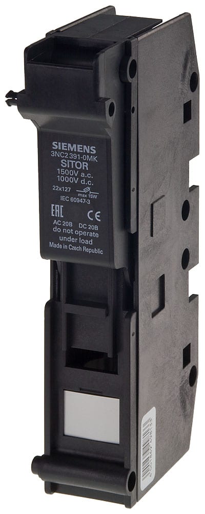 SIEMENS - SIE3NC23910MK BASE SITOR 1P 22X127 63A 1500/1000VCA/CC