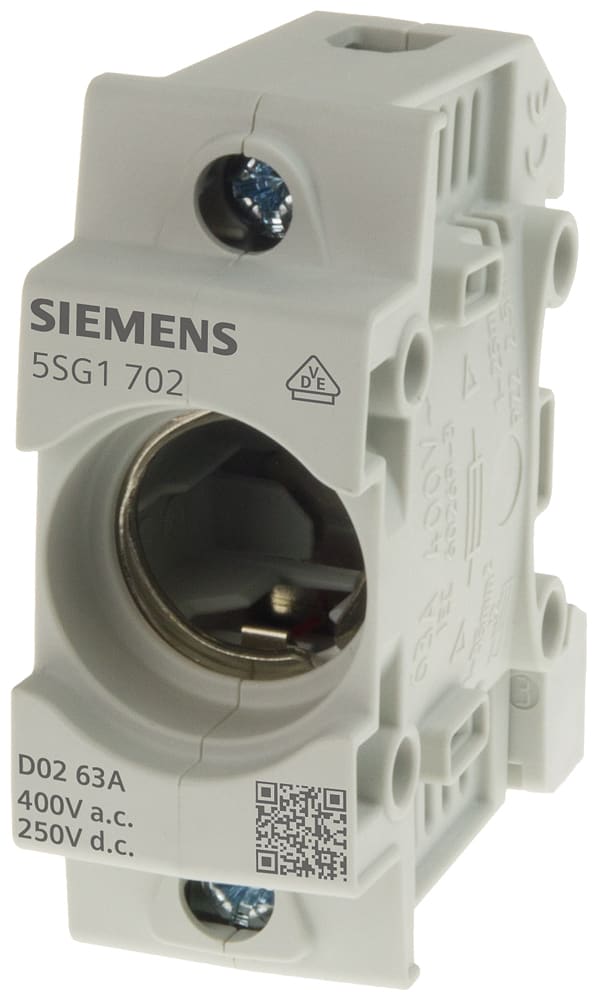 SIEMENS - SIE5SG1702 NEOZED, base portafusibili, D02, a 1 polo, 63 A, Un AC: 400 V, Un DC: 250 V