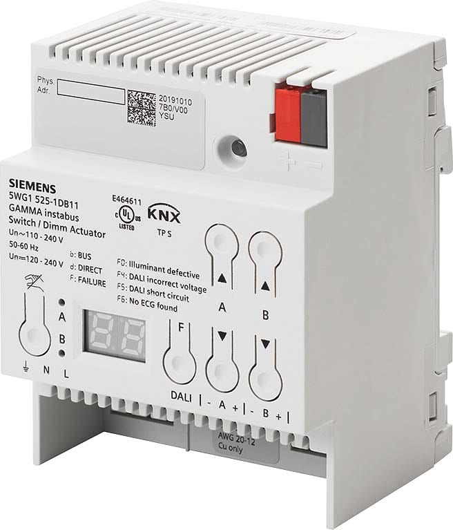 SIEMENS - BUILDING T - BCT5WG1525-1DB11 ATTUATORE DIMMER DALI N525D11  2CH BROAD