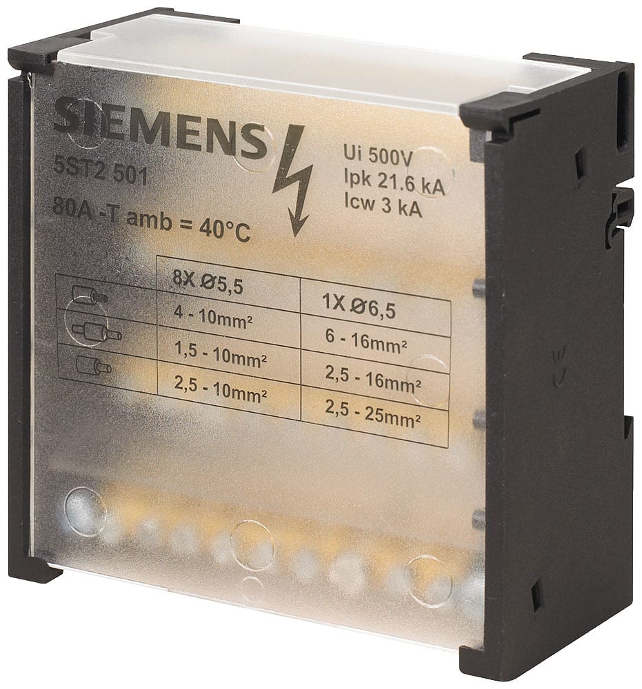 SIEMENS - SIE5ST2501 DISTRIB.BOARD BLOCK 4-POLE,80A 500V