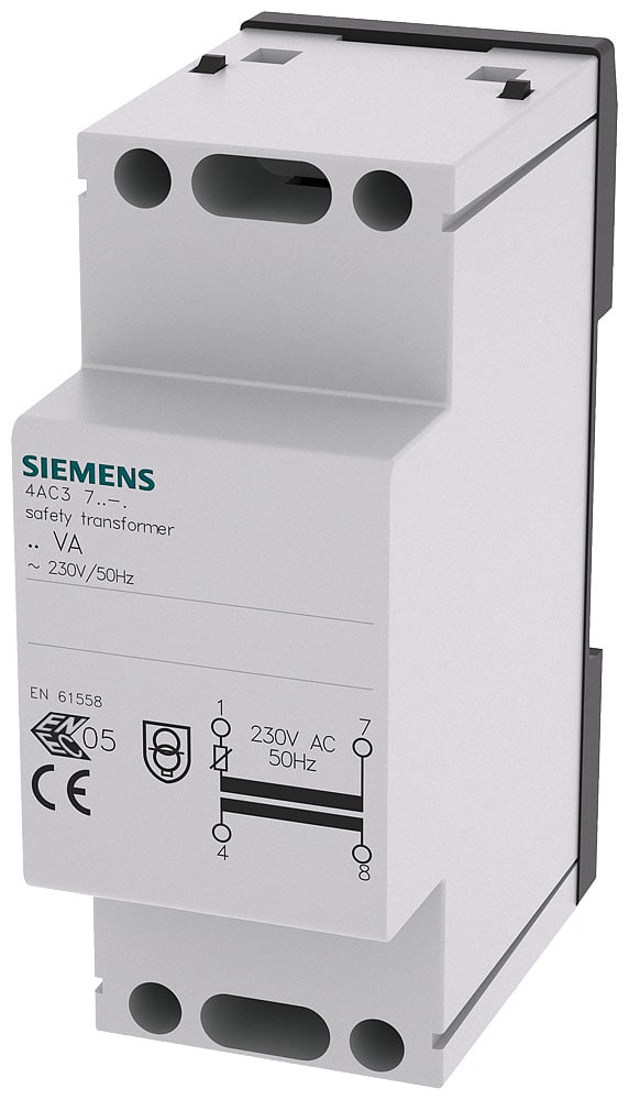 SIEMENS - SIE4AC37160 Trasformatore di sicurezza, 16 VA primario AC 230 V, 50 Hz, secondario AC 8 V