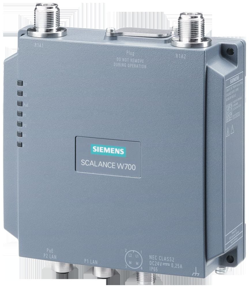 SIEMENS - SIE6GK57781GY000AA0 IWLAN Access Point, IP65, IEEE 802.11n, 300 Mbit/s, M12, 2x C-Connect, slot PLUG