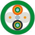 SIEMENS - SIE6XV18732B FO FRNC Cable 50/125/1400 (OM 2), sezionabile, MM, senza alogeni, UL,a metraggio
