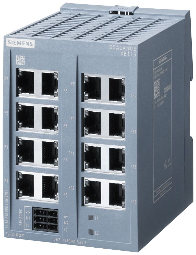 SIEMENS - SIE6GK51160BA002AB2 SCALANCE XB116, unmanaged switch, 16x porte RJ45 da 10/100 Mbit/s