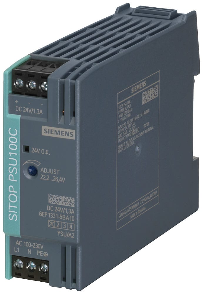 SIEMENS - SIE6EP13315BA10 Alimentatore SITOP PSU100C, monofase DC 24 V/1,3 A