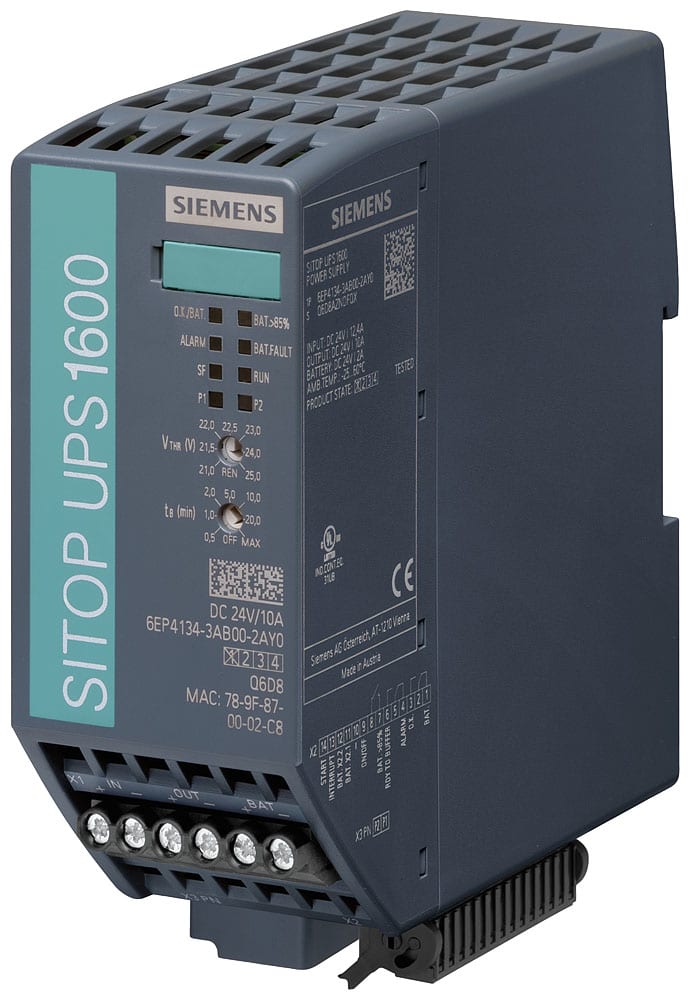 SIEMENS - SIE6EP41343AB002AY0 Alimentatore di continuità SITOP UPS1600, DC 24 V/10 A con IE/PN