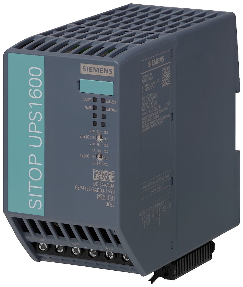 SIEMENS - SIE6EP41373AB001AY0 Alimentatore di continuità SITOP UPS1600, DC 24 V/40 A con USB