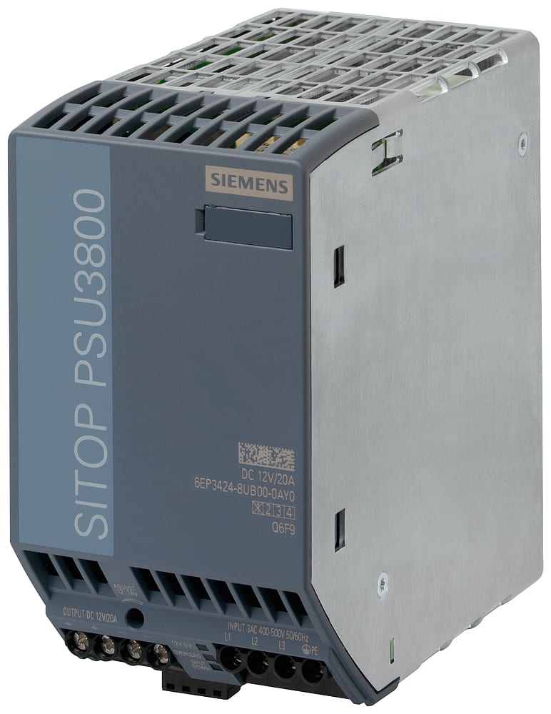 SIEMENS - SIE6EP34248UB000AY0 Alimentatore SITOP PSU3800, trifase DC 12 V/20 A per la ricarica della batteria