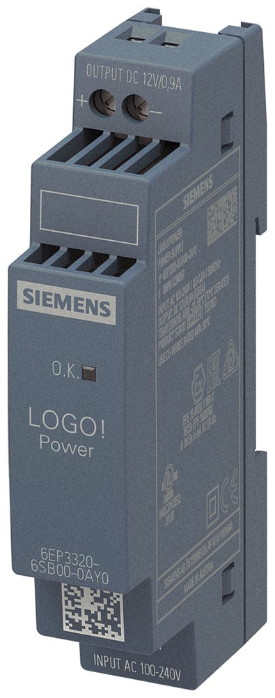 SIEMENS - SIE6EP33206SB000AY0 LOGO!POWER 1AC DC12V 0.9A