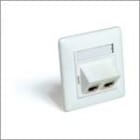 QUBIX SPA - QBX2004049 PLACCA CCS 80X80 DRITTA 2 POS RJ45 BI