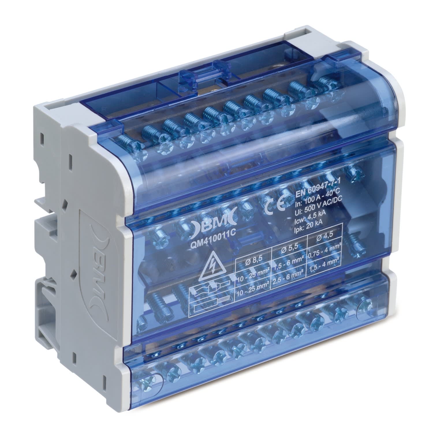 BM SPA - BMMQM410011C RIPARTITORE 4POLI 100A 11CONNESSIONI