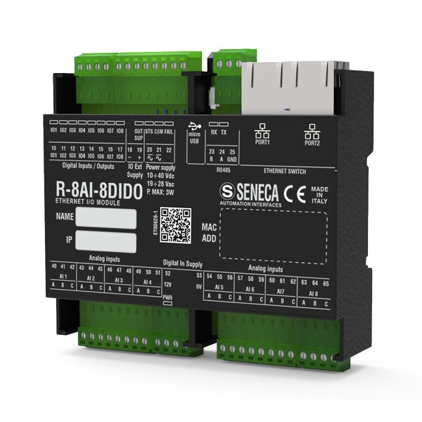 SENECA - SCXR-8AI-8DIDO-2 MODULO ETHERNET 8 AI 8 DI/DO 2 ETH