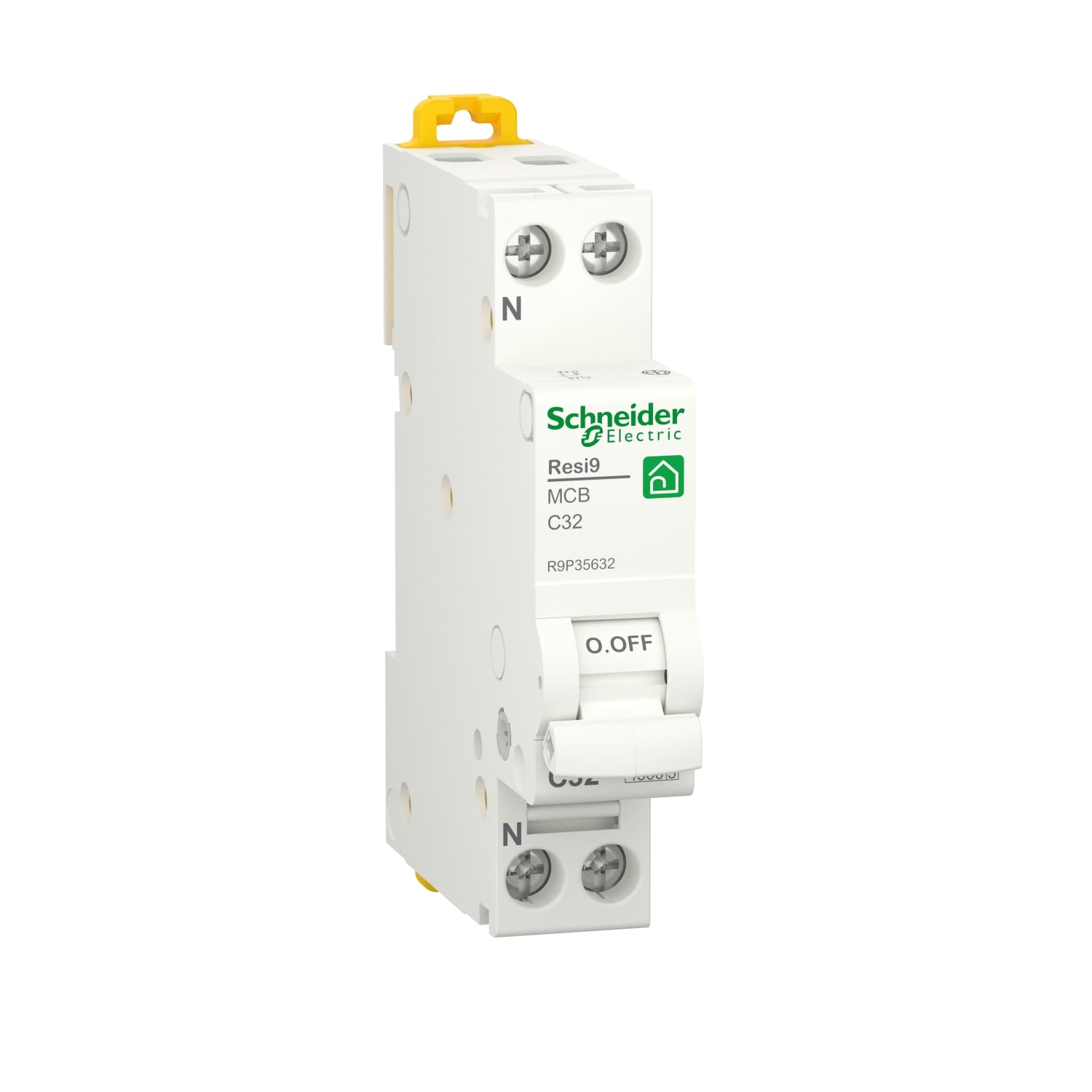 SCHNEIDER ELECTRIC - SNRR9P35632 Interruttore magnetotermico (MCB), Resi9, 1P + N, 32 A, curva C, 4500 A, 230 V