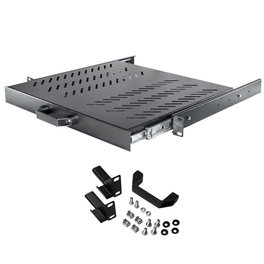 LINK4COM SRLS - LK4RE1P500.9005L Ripiano estraibile 19  1U 500 mm Nero