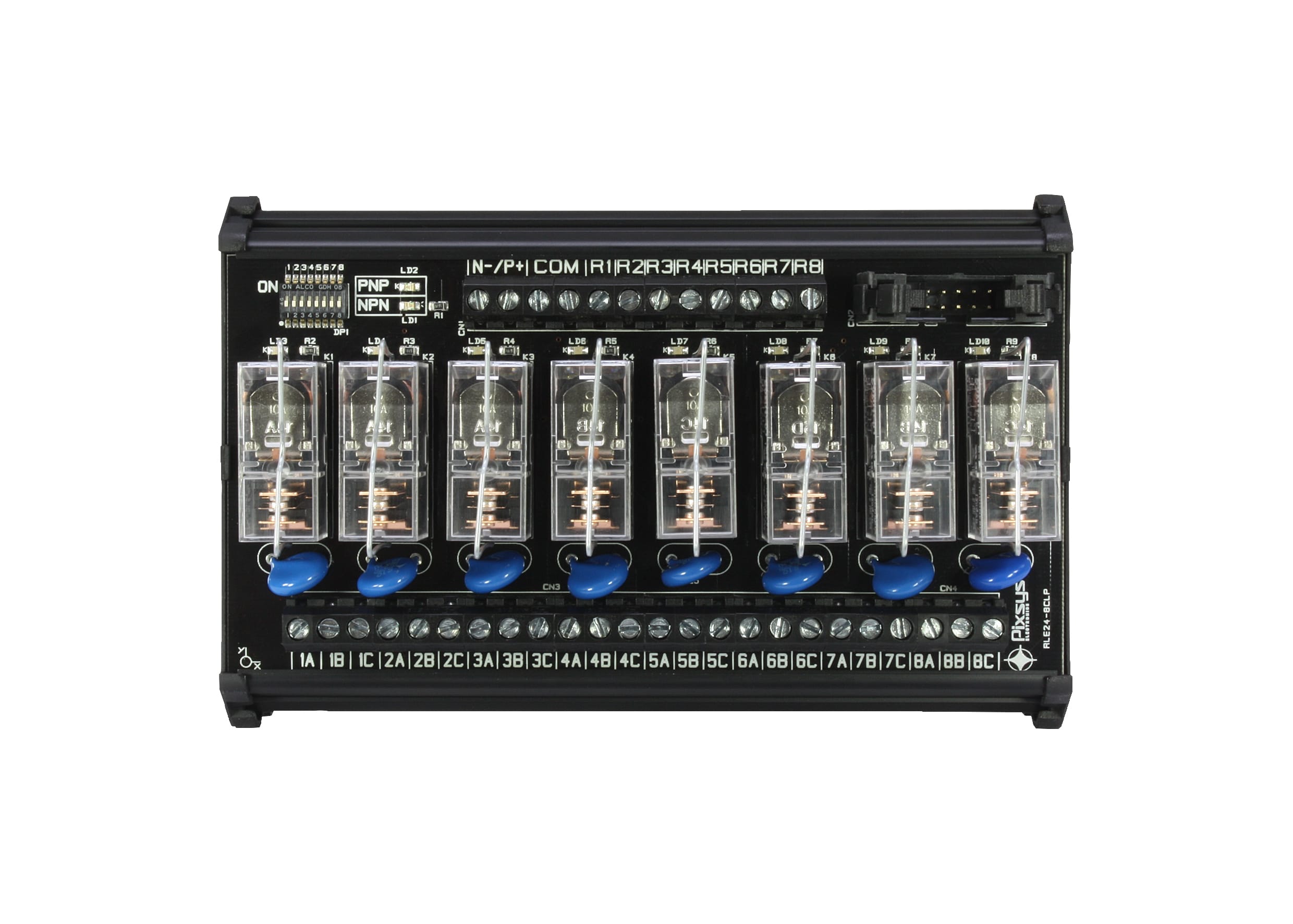 PIXSYS SRL - PIXRLE24-8-CLP INTERFACCIA 8 RELE 24V NPN/PNP