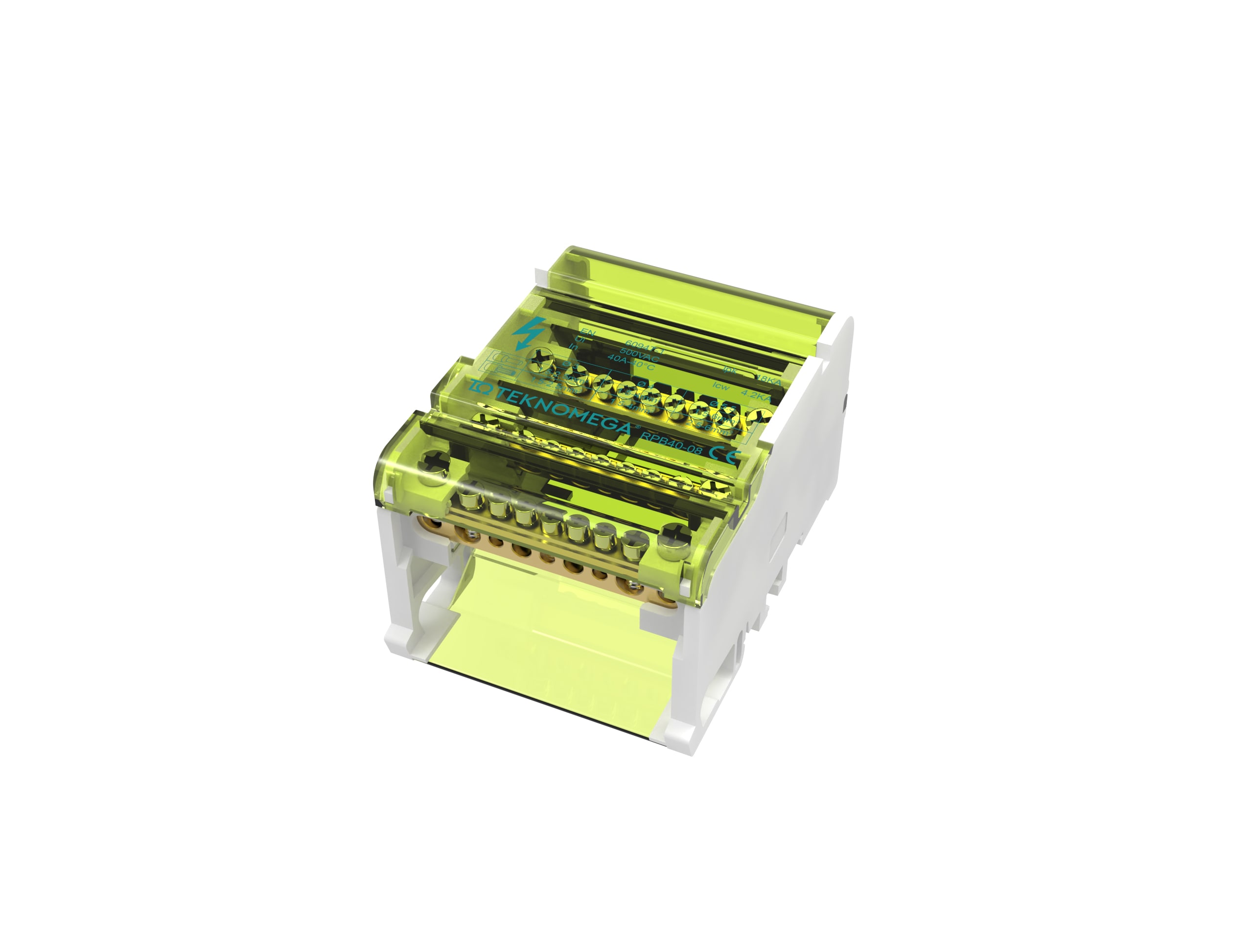 TEKNOMEGA SRL - TKGRPQ0980 RIPARTITORE MORSETTIERA QUADRIP 40A 8 OU