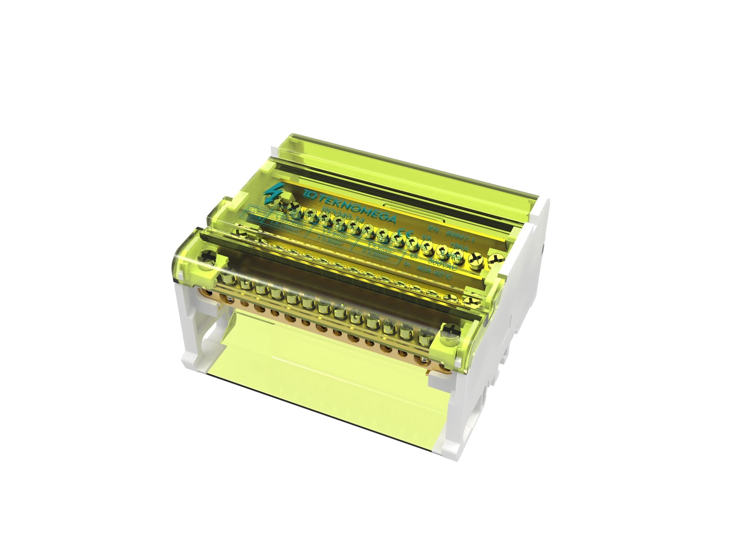 TEKNOMEGA SRL - TKGRPQ0985 Ripartitore Quadripolare 40A - 14 uscite