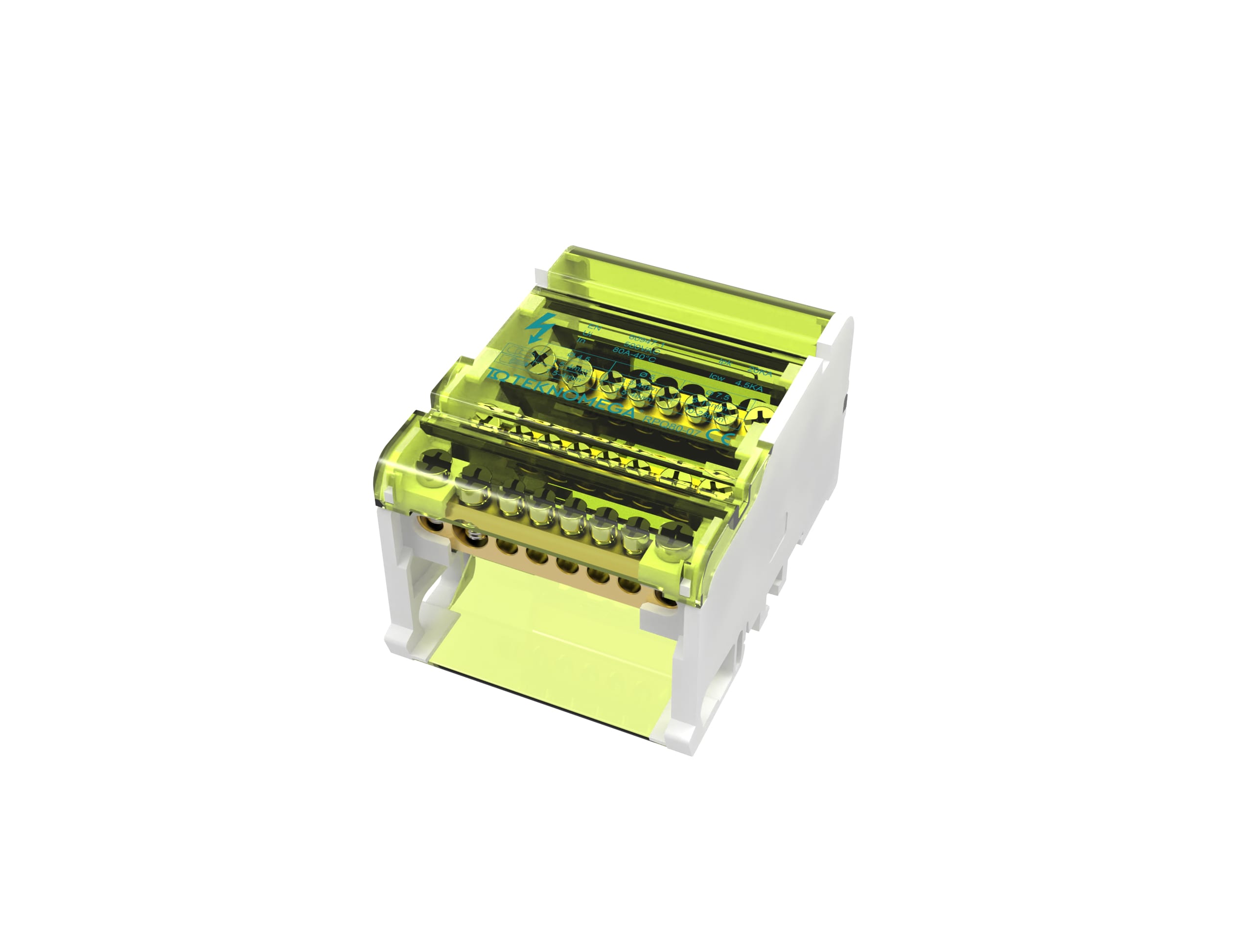 TEKNOMEGA SRL - TKGRPQ0990 RIPARTITORE MORSETTIERA QUADRIP 80A 7 OU