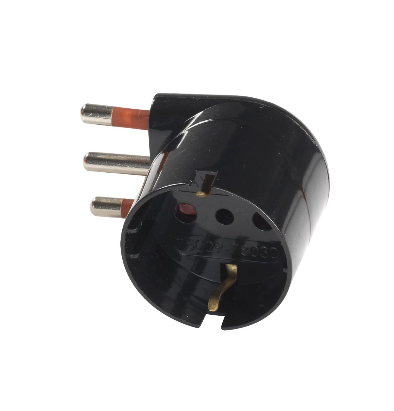 ROSI MATERIALE ELETT - RCORS78030 ADATTATORE SCHUKO 90? 16A 2P+T NERO