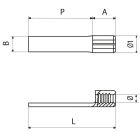 CEMBRE SPA - CEMS2.5-PP12/25 CAPOCORDA A PUNTALE PUNTALE PIATTO, NON ISOLATO, CON COLLETTO BRASATO, PER CONDUTTORI IN RAME, P=13,3x2 SEZIONE 1,5-2,5 mmq