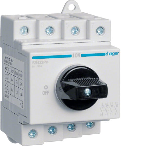 HAGER - HAGSB432PV Ausschalter DC, 4-polig, 1000V, 32A