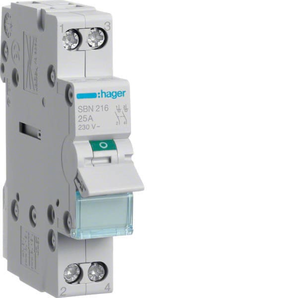 HAGER - HAGSBN216 Ausschalter 16A 2S 400V AC 1PLE