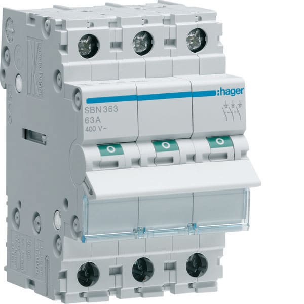 HAGER - HAGSBN363 Ausschalter 63A 3S 400V AC 3PLE