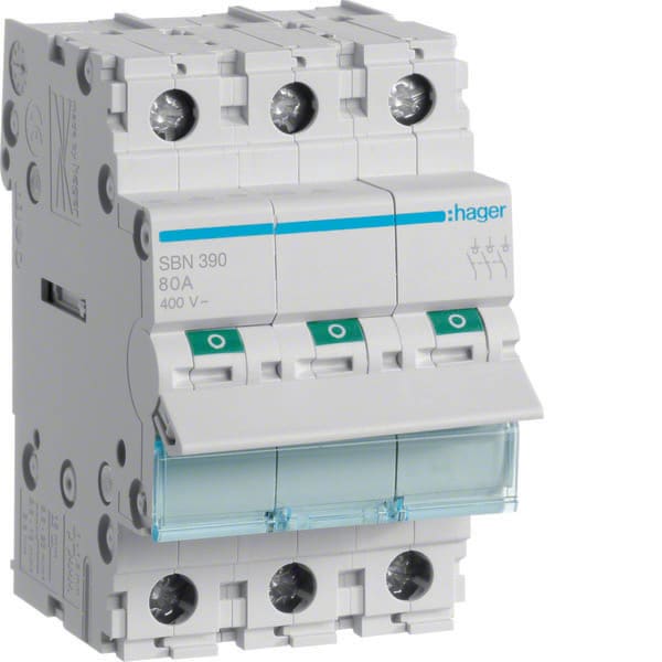 HAGER - HAGSBN390 INTERRUTTORE NON AUT 3 POLI 100A 3 MOD