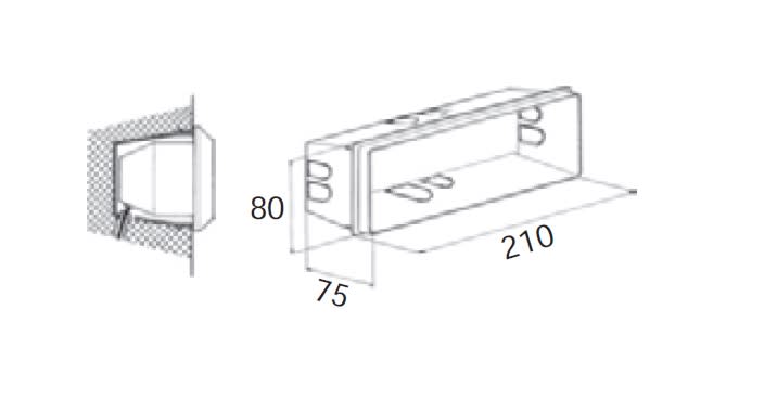 SIDE SPA - SDE320001 SCATOLA DA IMMURARE 215X85MM NE