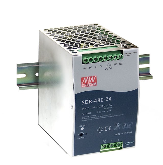 DIGIMAX SRL - DIXSDR-480-48 ALIMENTATORE DIN RAIL SLIM 48V 10A 480W