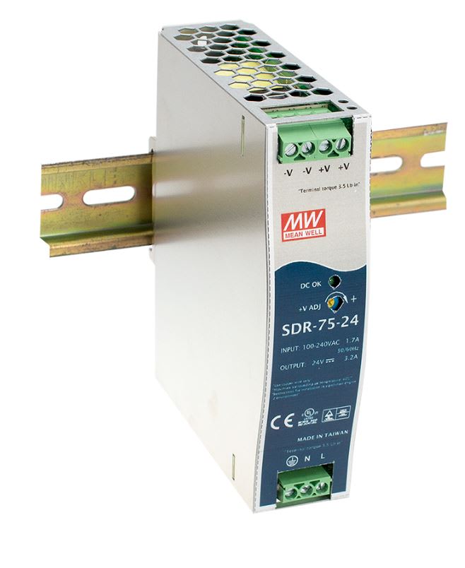 DIGIMAX SRL - DIXSDR-75-24 ALIMENTATORE DIN RAIL SLIM 24V 3.2A 75W