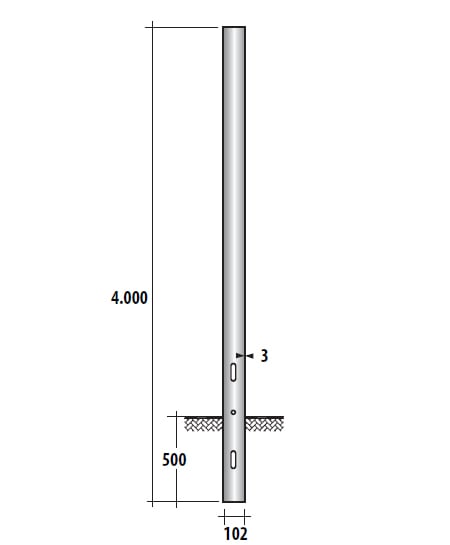 SEM - SEM3400 PALO CILINDRICO D 102X4000X3 MM.