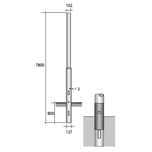 SEM - SEM3780/M PALO RASTREMATO H.TOT. 780 CM. D 127/102
