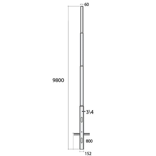 SEM - SEM4103/4-152 PALO RASTREMATO H.TOT. 980 CM. D 152