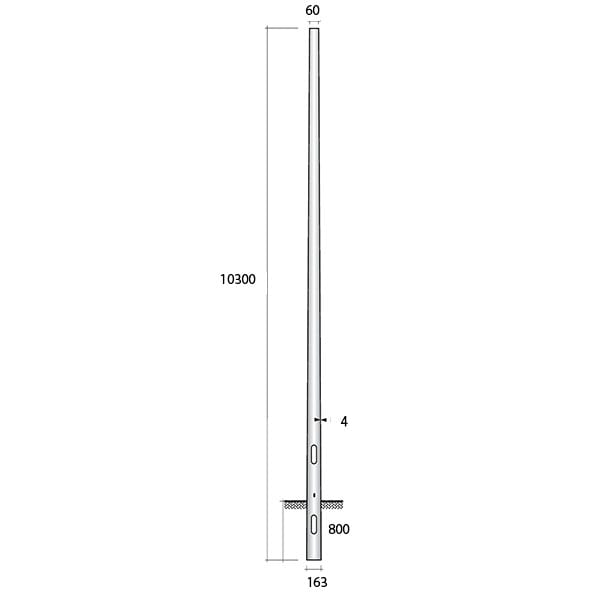SEM - SEM41080/4 PALO CONICO H.TOT. 1080 CM. D 168/60X4