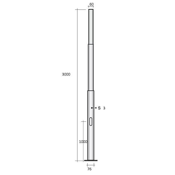 SEM - SEM4303/B PALO RASTREMATO H.TOT. 300 CM. + BASE