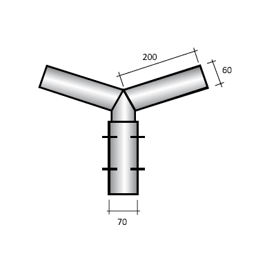 SEM - SEM4312 TESTA PALO 2 BRACCI ZINCATA