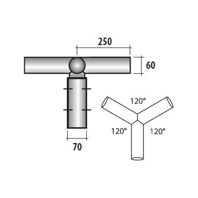 SEM - SEM4313/0 TESTA PALO 3 BRACCI ZINCATA