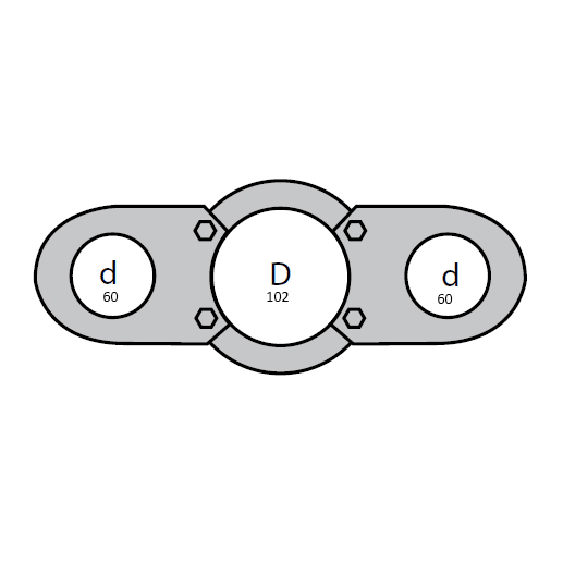 SEM - SEM4329/2 ACCOPPIATORE DOPPIO D 102-60 MM VERN.