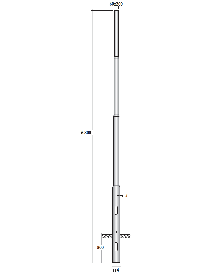 SEM - SEM4704 PALO RASTREMATO H.TOT. 680 CM. D 114