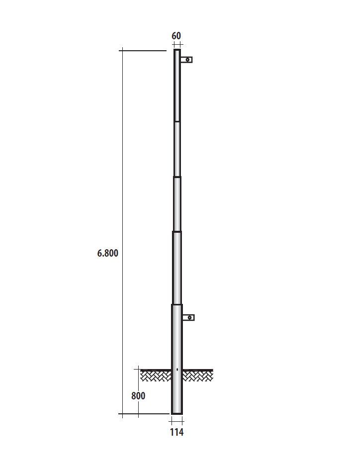 SEM - SEM4704/A PALO RASTREMATO H.TOT. 680 CM. ALZABAND.