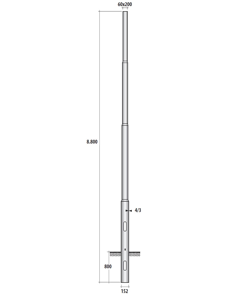 SEM - SEM4903/4-152 PALO RASTREMATO H.TOT. 880 CM. D 152