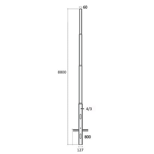 SEM - SEM4903/4 PALO RASTREMATO H.TOT. 880 CM. D 127/4