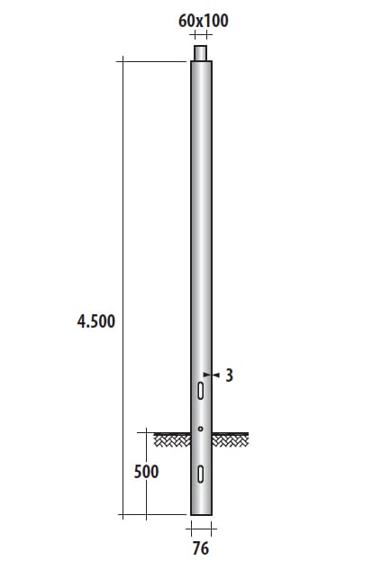 SEM - SEMC76/4500/V PALO CILINDRICO D 76X4500 MM.